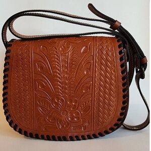 Patricia Nash Basketweave Tool Saddle Crossbody